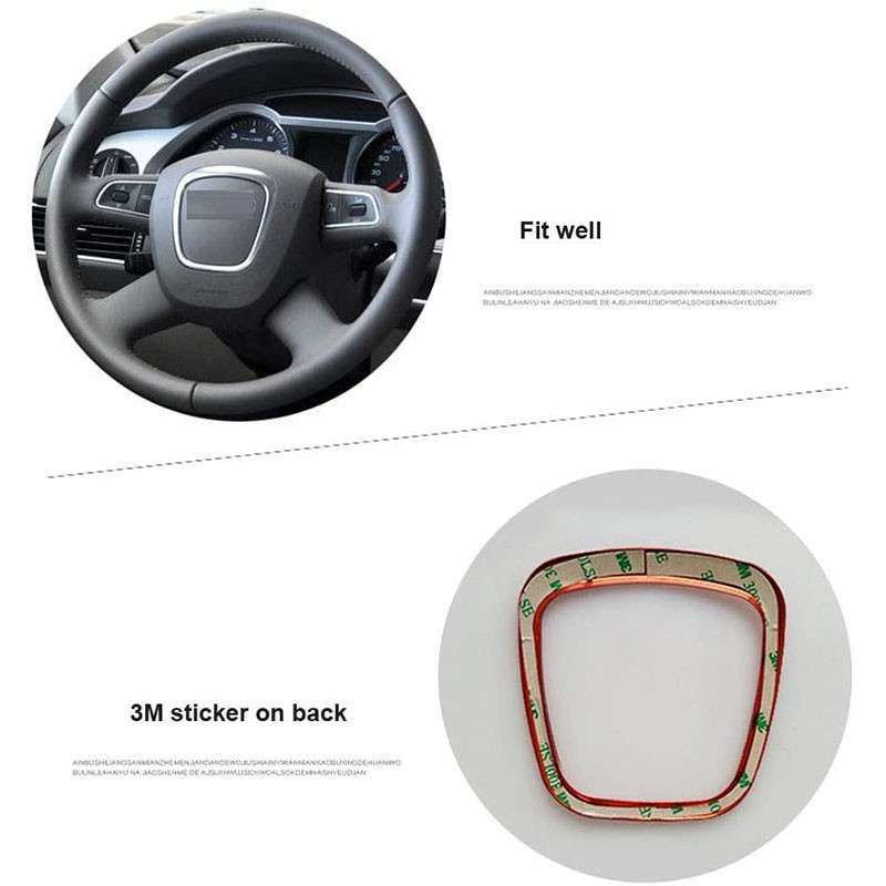 Chrome Car Styling rooliratta keskosa logo Kaaned Kleebised Sisustus Audi A3 8P S3 A4 B6 B7 A5 A6 Q5 Q7 salongitarvikud