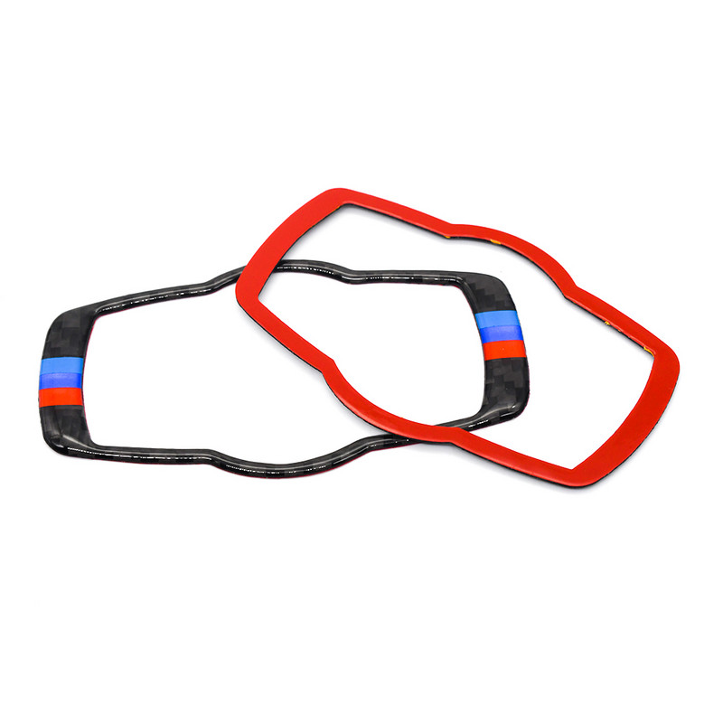 Fibră de carbon interior faruri mașină buton comutator cadru autocolant capac ornamente decal pentru BMW Seria 3 E90 E92 E93 2005-2012 stil