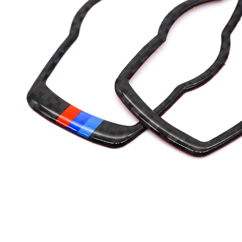 Fibră de carbon interior faruri mașină buton comutator cadru autocolant capac ornamente decal pentru BMW Seria 3 E90 E92 E93 2005-2012 stil
