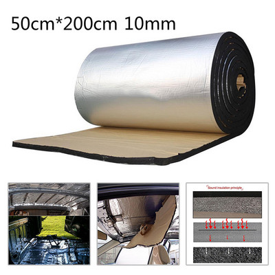 50*200CM 5/10mm folie de aluminiu amortizor de sunet covoraș de izolare zgomot scut termic izolație mașină spumă amortizantă bumbac sunet