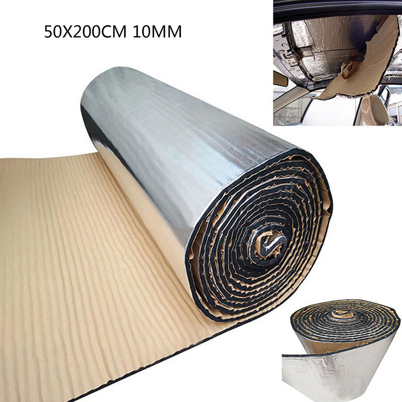 50*200CM 5/10mm folie de aluminiu amortizor de sunet covoraș de izolare zgomot scut termic izolație mașină spumă amortizantă bumbac sunet