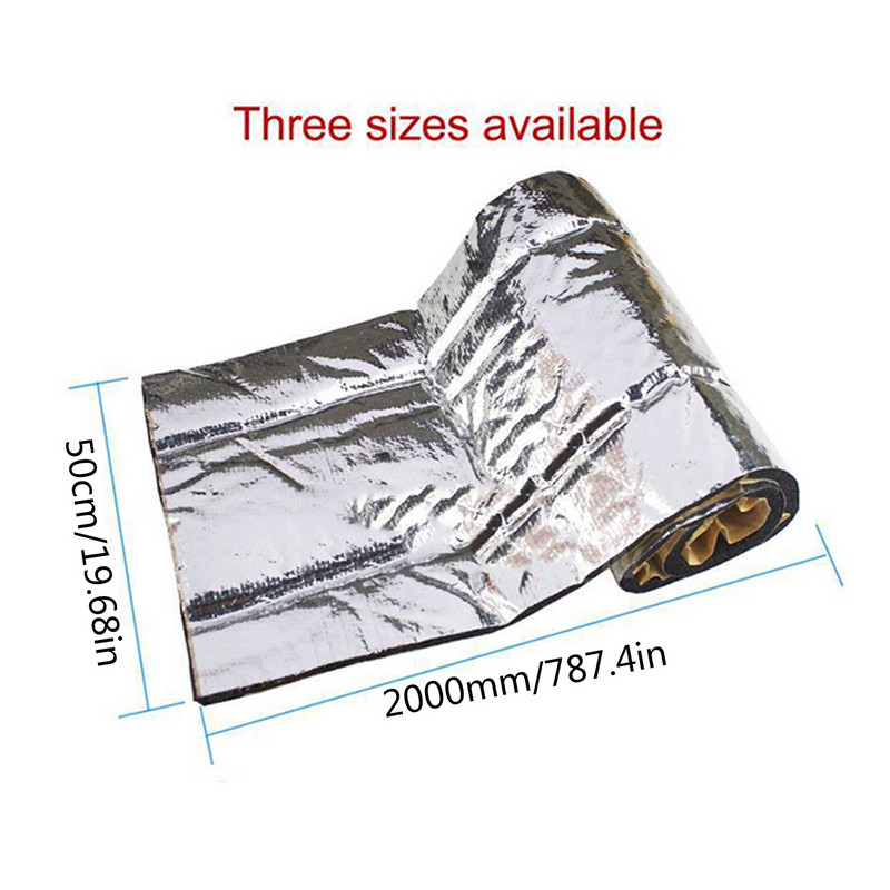 50*200CM 5/10mm folie de aluminiu amortizor de sunet covoraș de izolare zgomot scut termic izolație mașină spumă amortizantă bumbac sunet
