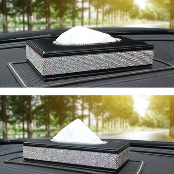 Σετ πετσετών αποθήκευσης Car Tissue Box Σετ πετσετών μπάνιου Auto Room Sun Visor Θήκη πετσετοκιβωτίων PU Δερμάτινο χαρτομάντηλο με πολυτελές κάλυμμα