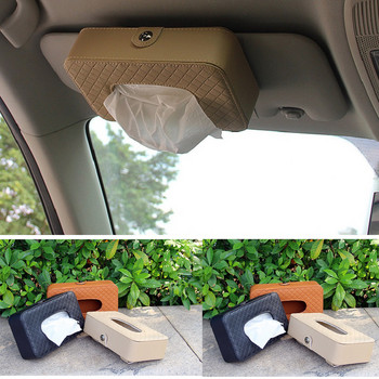 Universal Car Tissue Box Δημιουργικό δερμάτινο κουτί θήκης για χαρτοπετσέτα Πίσω κάθισμα Sun Visor Tissue Organizer για αυτοκίνητο