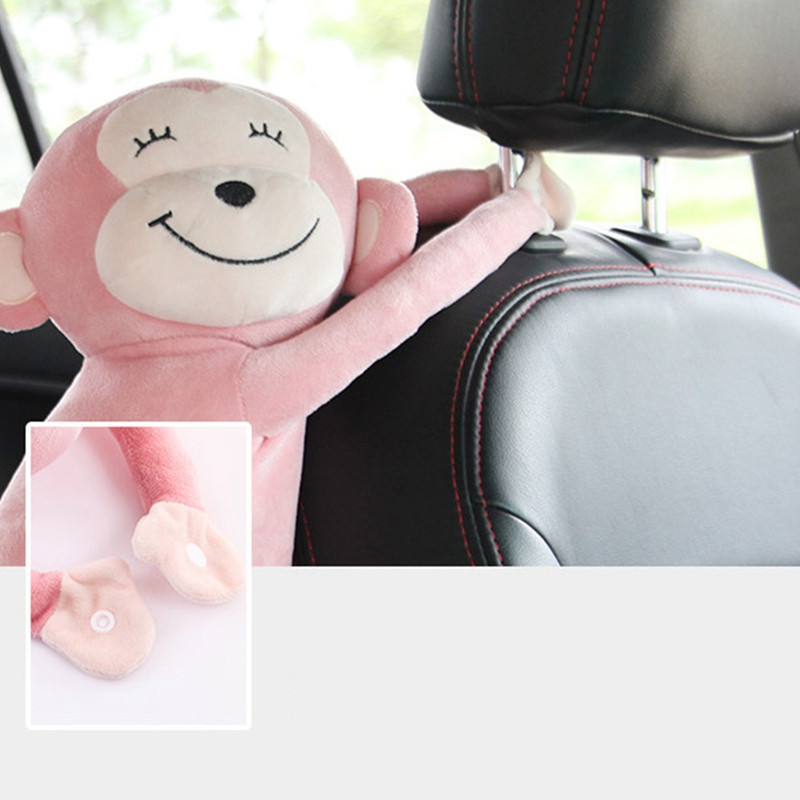 Κρεμαστή θήκη για χαρτομάντιλα αυτοκινήτου Creative Cartoon βελούδινο μαϊμού κουτί χαρτοπετσέτας χαρτοπετσέτας αποθήκευσης χαρτοθήκη για γραφείο αυτοκινήτου στο σπίτι