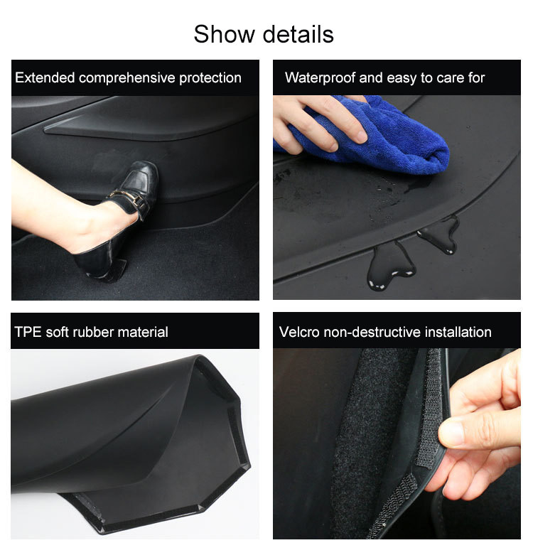 Skirta Tesla Model 3/Y Centrinio valdymo šoninio bloko TPE nuo smūgio trinkelės Visiškai uždarytas apsauginis skydelis Centrinis valdymo šoninis skydelis