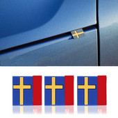 autós 3D matrica Svéd zászló dekorációs embléma autóajtó csomagtartó első hűtőrács VOLVO XC40 XC60 XC90 V90 S90 S60 V60 V40-hez