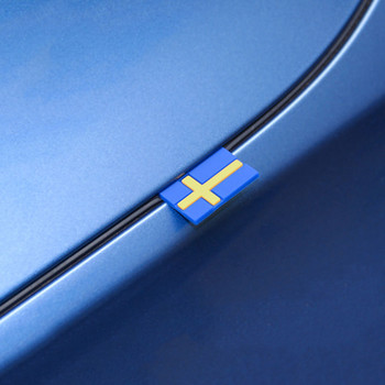 Αυτοκόλλητο 3D Αυτοκόλλητο Σουηδίας Σημαία Διακόσμηση Έμβλημα Πόρτας αυτοκινήτου Μπροστινή μάσκα πορτμπαγκάζ για VOLVO XC40 XC60 XC90 V90 S90 S60 V60 V40