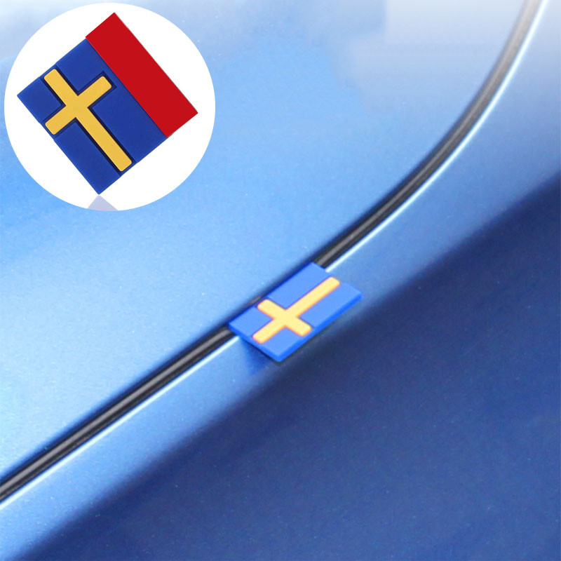 autós 3D matrica Svéd zászló dekorációs embléma autóajtó csomagtartó első hűtőrács VOLVO XC40 XC60 XC90 V90 S90 S60 V60 V40-hez