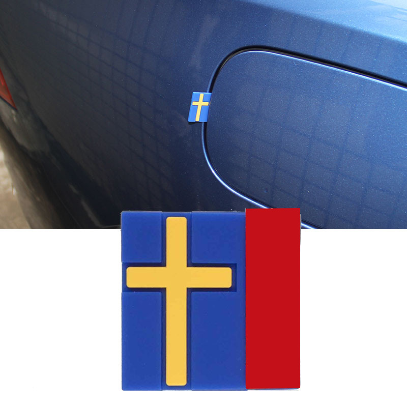 autós 3D matrica Svéd zászló dekorációs embléma autóajtó csomagtartó első hűtőrács VOLVO XC40 XC60 XC90 V90 S90 S60 V60 V40-hez