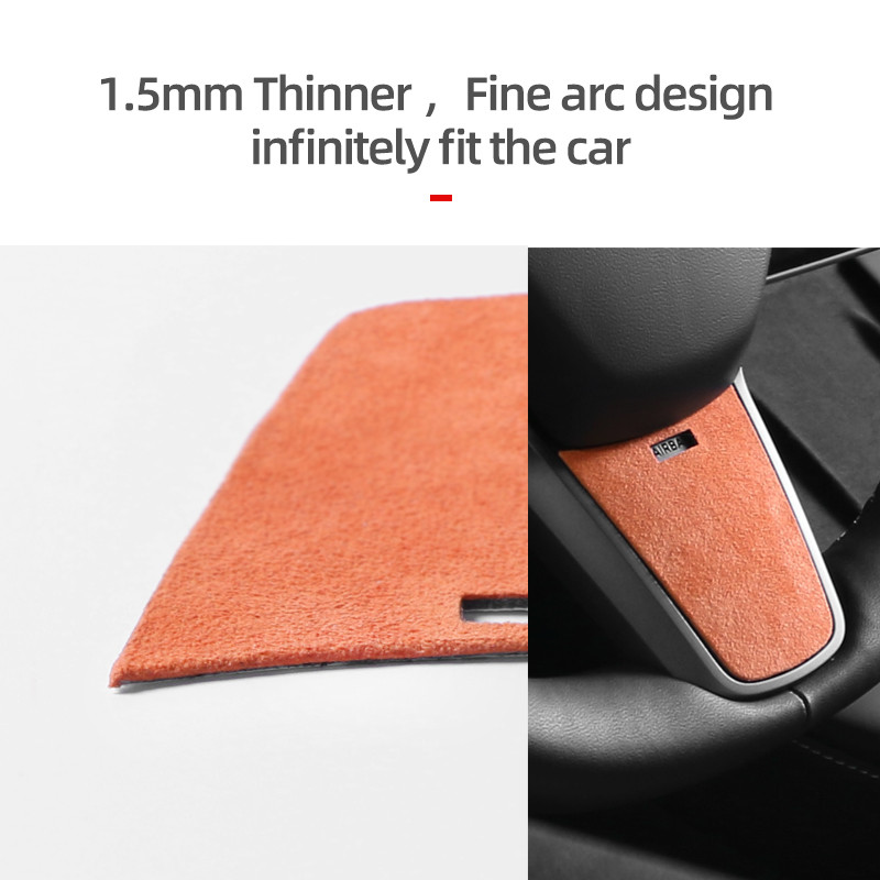 TPIC Tesla Model 3 & Y Alcantara Kormánykerék burkolat Díszmatrica Középkonzolhoz Belső díszlécek Autóstílus kiegészítők