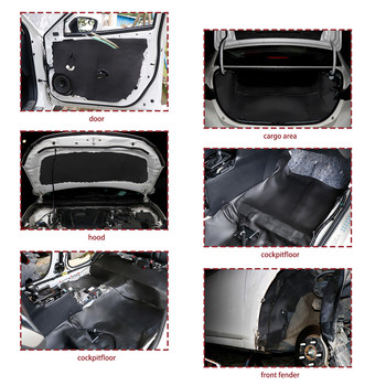 Uxcell Car Heatproof Wave Foam Deadener 50cmX203cm Μαύρο Ματ Ηχοκαθαριστής Αυτοκινήτου Κάλυμμα Ουράς Πόρτας Ηχομόνωση Βαμβακερή μόνωση