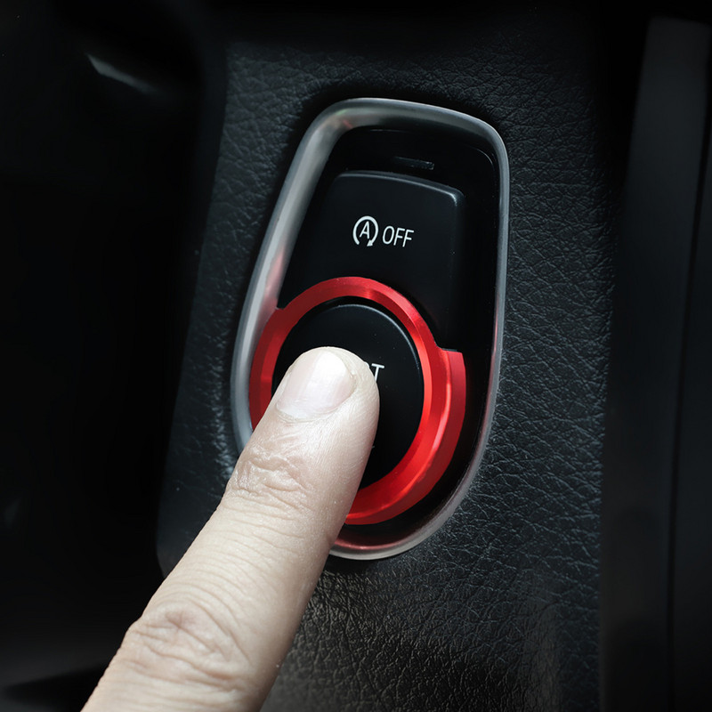 BMW 1 2 3 4 serijos X1 F48 F20 F21 F30 F32 F33 F34 F36 F45 F46 Automobilio variklio užvedimo mygtukas Lipdukai Uždegimo raktelio žiedo apdailos dangtis