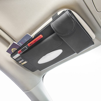 Πολλαπλών λειτουργιών Car Tissue Box Sun Visor Card Holder Glasses Auto Interior Mask Storage Box Διακόσμηση Universal Car Accessories