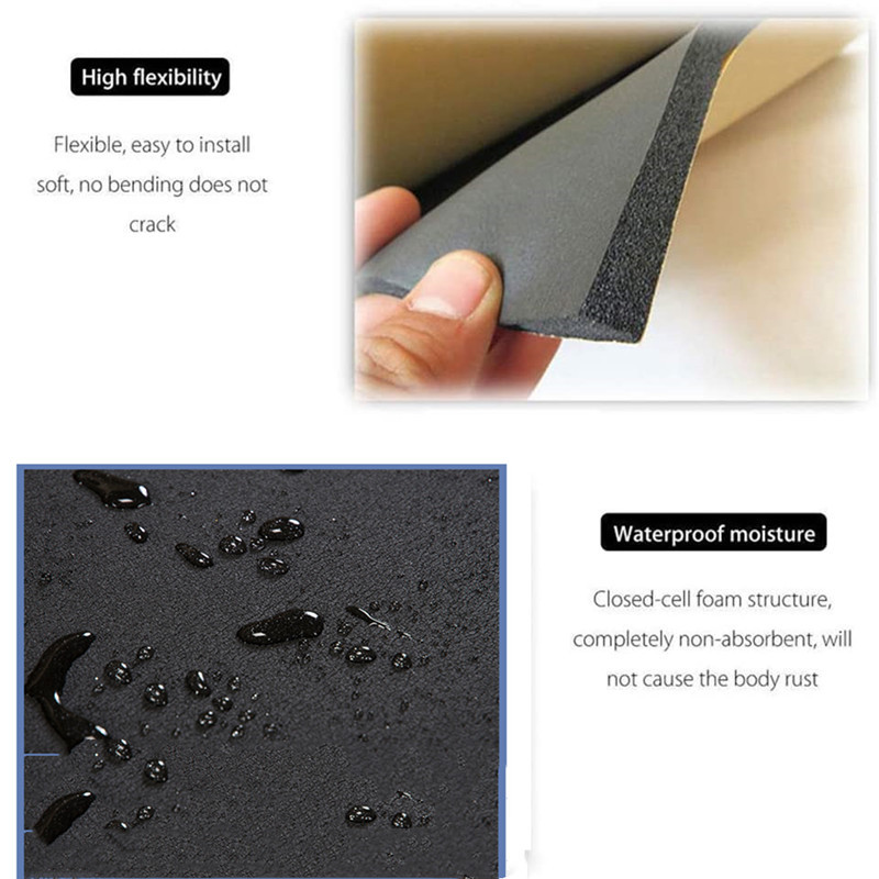9 buc. Amortizor de zgomot auto auto izolator de zgomot Camion anti-zgomot izolare fonică din bumbac covoraș de spumă cu celule termice, rezistent la apă