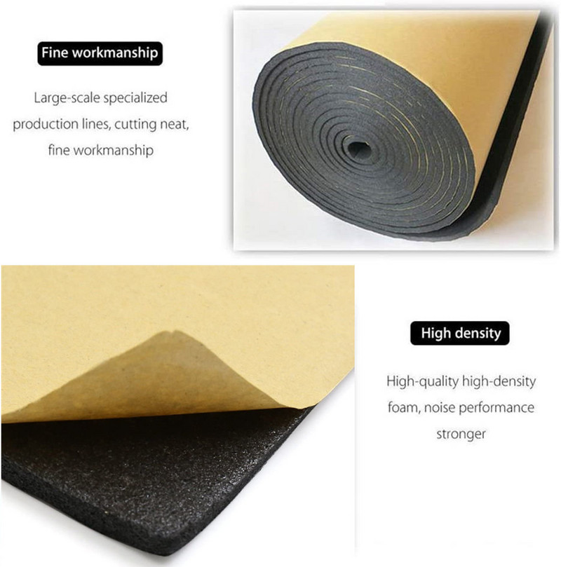 9 buc. Amortizor de zgomot auto auto izolator de zgomot Camion anti-zgomot izolare fonică din bumbac covoraș de spumă cu celule termice, rezistent la apă