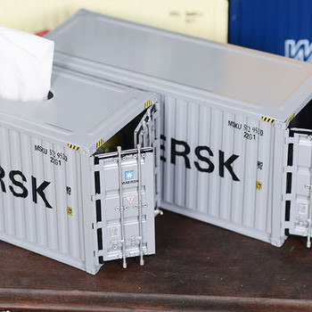 Retro Cargo Model Container Tissue Box Κάλυμμα Επιτραπέζιου Χαρτοθήκη Θήκη αποθήκευσης χαρτοπετσέτας Organizer Στολίδι Διακοσμητικά υγρά μαντηλάκια
