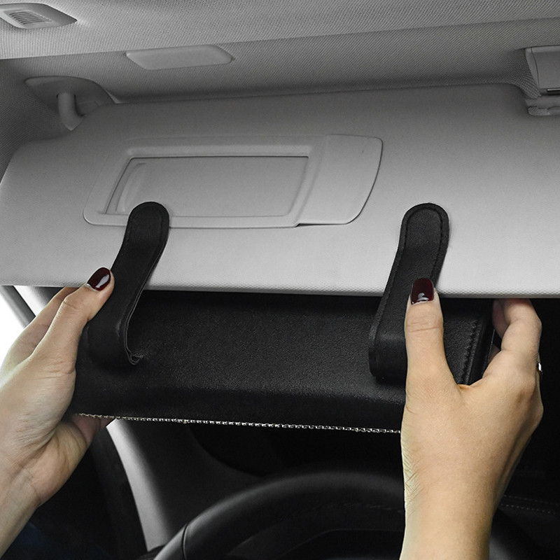 Kalnų krištolinis deimantinis automobilių servetėlių dėžutės su deimantais inkrustuoti skėčiai nuo saulės, odiniai kabantys sėdynės atlošo popieriaus spaustukai Automobilių interjero priedai