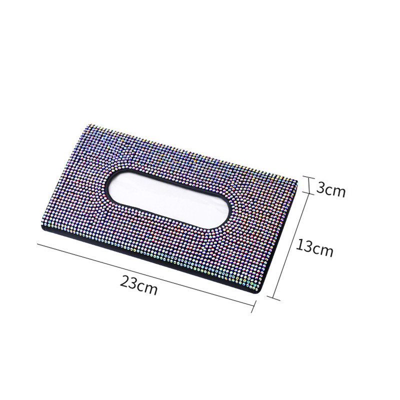 Kalnų krištolinis deimantinis automobilių servetėlių dėžutės su deimantais inkrustuoti skėčiai nuo saulės, odiniai kabantys sėdynės atlošo popieriaus spaustukai Automobilių interjero priedai