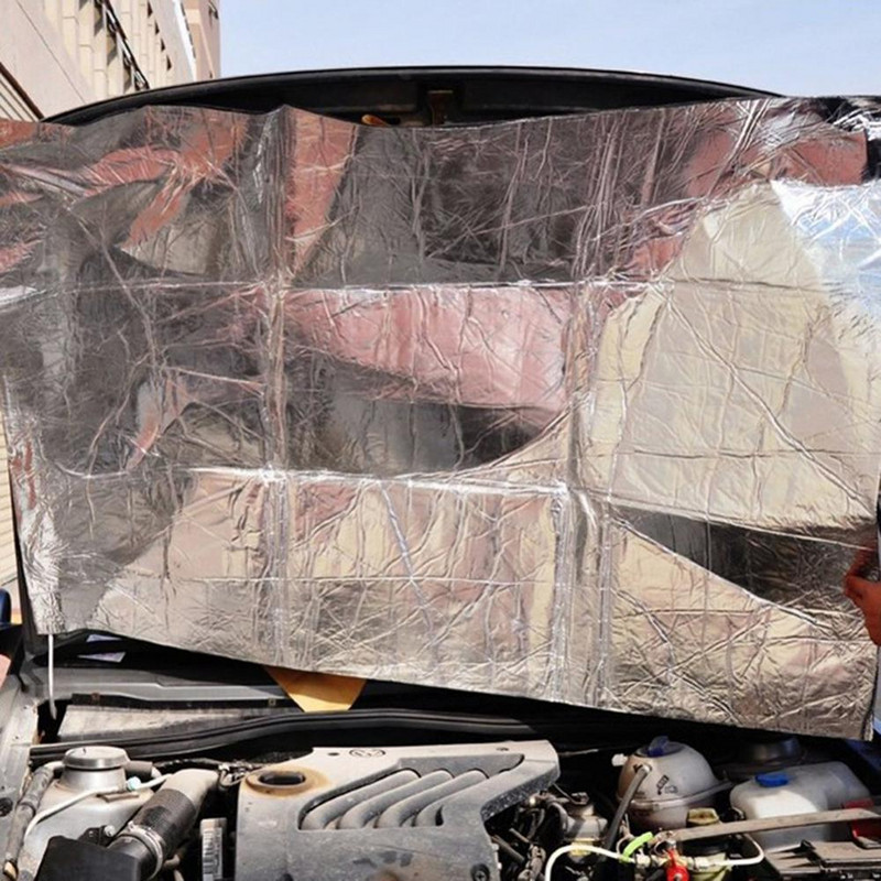1,4*1 m-es motorháztető motor hő-hangszigetelő szőnyeg magas rosttartalmú alumínium vízálló fólia matrica pajzsszőnyeg autó kellékek