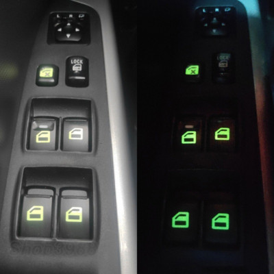 Car Window Button Luminous Sticker Night Fluorescent Decals for Nissan X-Trail T30 T31 T32 Bluebird Sylphy Qashqai j10 j11 MOCO