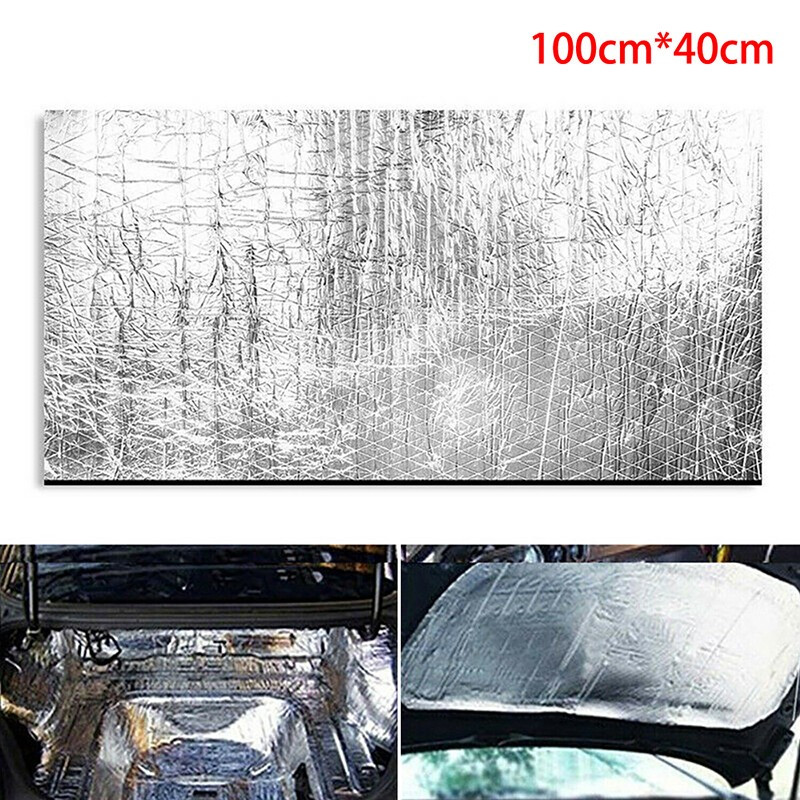 1 tekercs 100x40 cm-es 10 mm-es autóhang hőszigetelő pamut hangszigetelő alufólia vízálló porálló zaj az autó belső alkatrészeihez