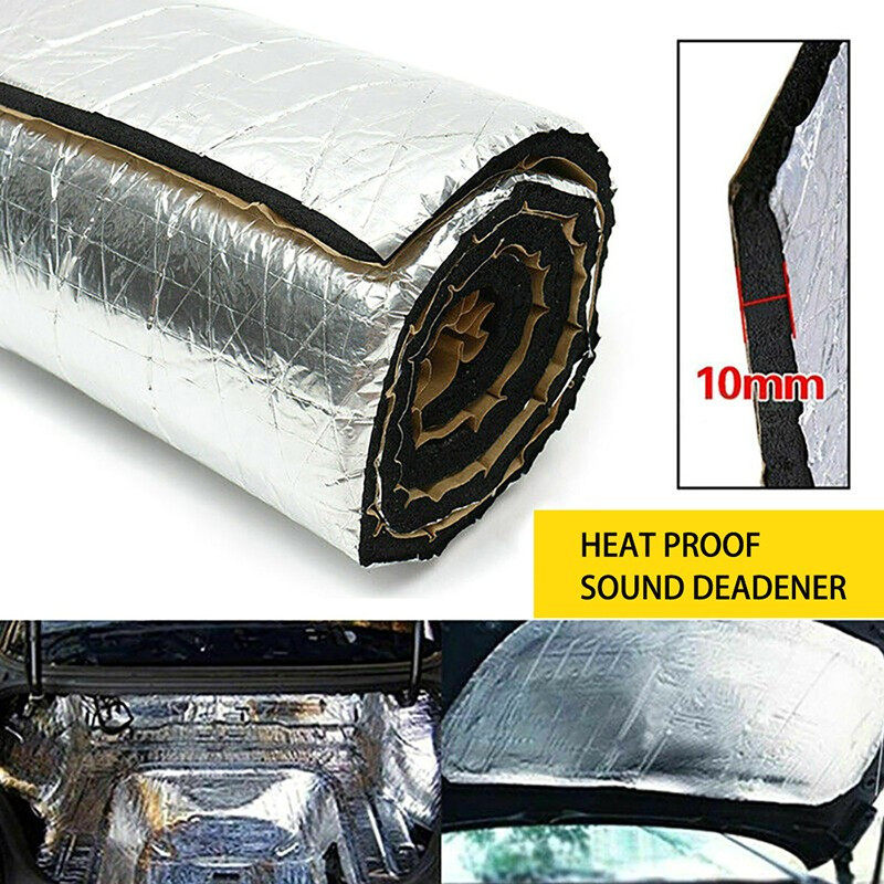 1 tekercs 100x40 cm-es 10 mm-es autóhang hőszigetelő pamut hangszigetelő alufólia vízálló porálló zaj az autó belső alkatrészeihez