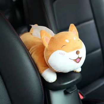 Θήκη για χαρτομάντηλο αυτοκινήτου Cute Dog Cat για μπράτσο αυτοκινήτου Μαλακό PP Βαμβακερή θήκη χαρτοπετσέτας Αξεσουάρ αυτοκινήτου για γυναίκες κορίτσια