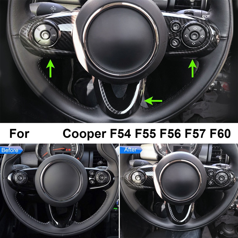3 bucăți din fibră de carbon acoperire volan pentru BMW MINI Cooper F54 F55 F56 F57 F60 acoperire volan accesorii auto