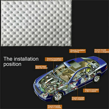 50*80cm Θερμομόνωση Βαμβακερό Αυτοκόλλητο Αυτοκόλλητο Ηχομονωτικό Αυτοκινήτου Προστατευτικό από θόρυβο Μόνωση καπό αποσβέσεως Τείχος προστασίας κινητήρα Θερμικός αφρός βαμβακερό αυτοκόλλητο