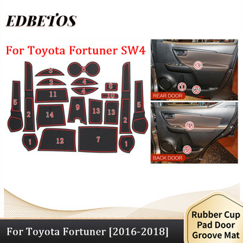 Αντιολισθητική αντι-σκόνη Προσαρμοσμένη τοποθέτηση ποτηροθήκης, πόρτας και εξαρτήματα επένδυσης κεντρικής κονσόλας Dor 2016 2017 2018 For Toyota Fortuner SW4