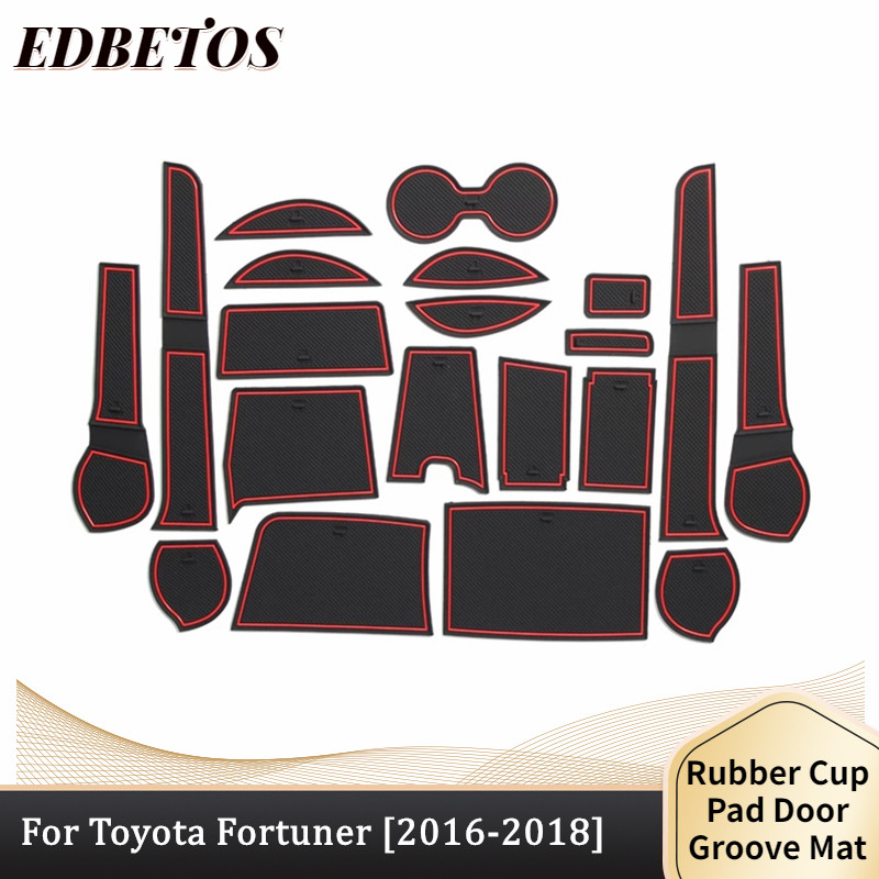 Αντιολισθητική αντι-σκόνη Προσαρμοσμένη τοποθέτηση ποτηροθήκης, πόρτας και εξαρτήματα επένδυσης κεντρικής κονσόλας Dor 2016 2017 2018 For Toyota Fortuner SW4