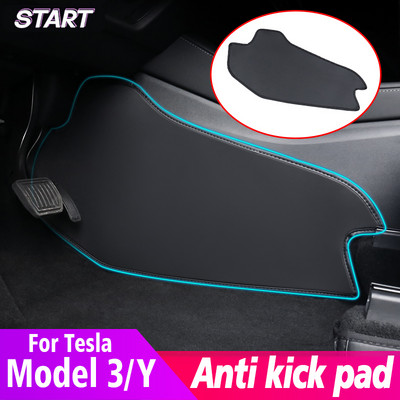 За Tesla Model Y Model 3 Car Kick Pad Defense Central Control Странична защитна подложка за крака Интериорни аксесоари Декоративна облицовка
