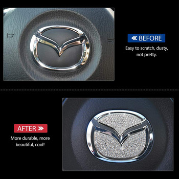 Лого на волана на автомобила Диамантена декорация Стикер на капака за Mazda 2 3 5 6 Axela Honda Civic Toyota Hyundai Всички години Универсален