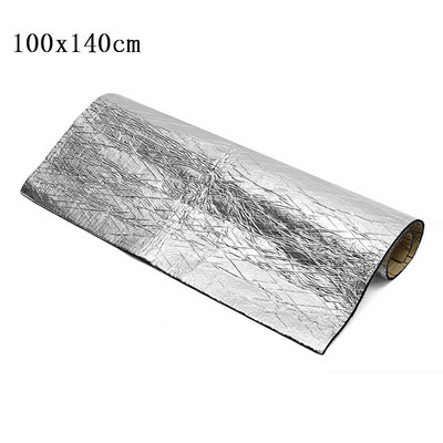 7 mm-es autó hangtompító szőnyeg 140x100cm/100x100cm zajcsillapító burkolat szigetelő motorháztető tűzfal hő alumínium hab matrica