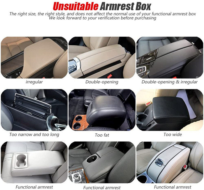 Automobilio porankio kilimėlis Universalus salono odinis padas, automatinis porankių laikymo dėžutės kilimėlis, atsparus dulkėms, pagalvėlės užvalkalas, apsaugantis nuo vandens