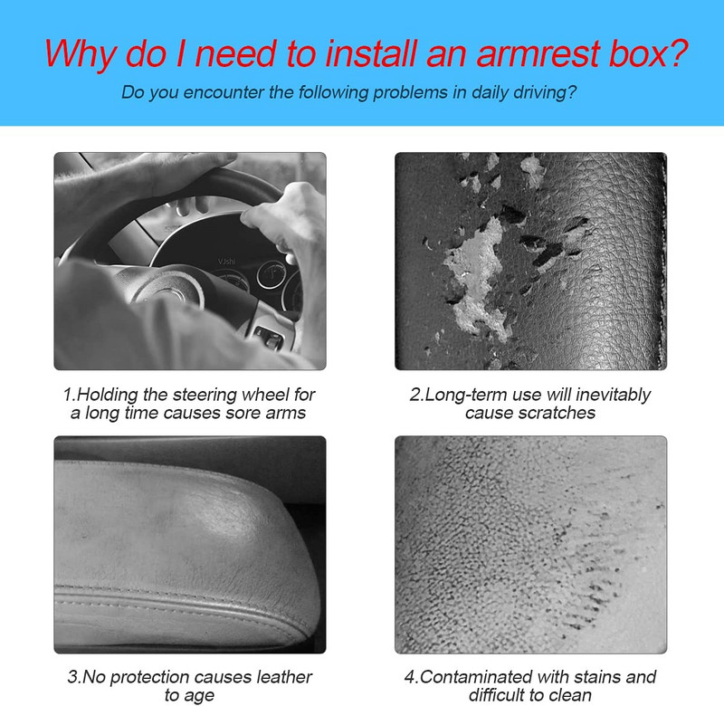 Automobilio porankio kilimėlis Universalus salono odinis padas, automatinis porankių laikymo dėžutės kilimėlis, atsparus dulkėms, pagalvėlės užvalkalas, apsaugantis nuo vandens