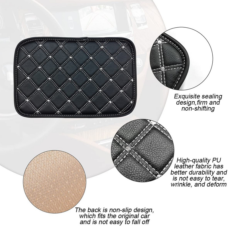 Automobilio porankio kilimėlis Universalus salono odinis padas, automatinis porankių laikymo dėžutės kilimėlis, atsparus dulkėms, pagalvėlės užvalkalas, apsaugantis nuo vandens