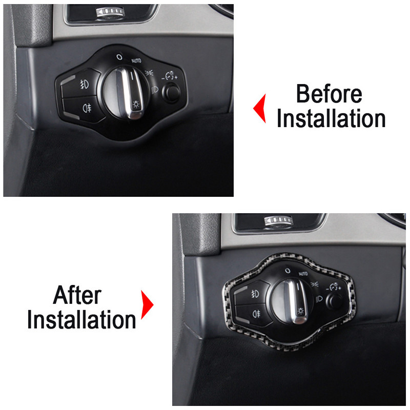 Styling mașină pentru Audi A4 S4 RS4 B8 8K A5 S5 RS5 8T 8F Q5 SQ5 8R 2009-16 Autocolante de acoperire decorative pentru comutatorul farurilor auto