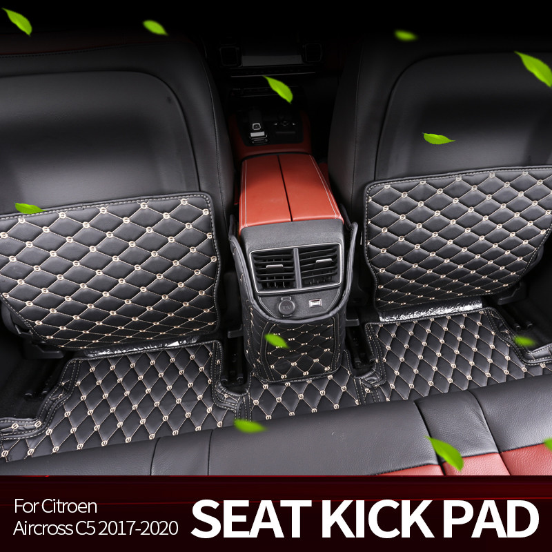 Jastučić protiv udarca za sjedalo za Citroen C5 Aircross 2017 -2020 Kožna prostirka protiv prljavštine Nadogradnja stražnjeg reda Full Surround Štitnik otporan na habanje