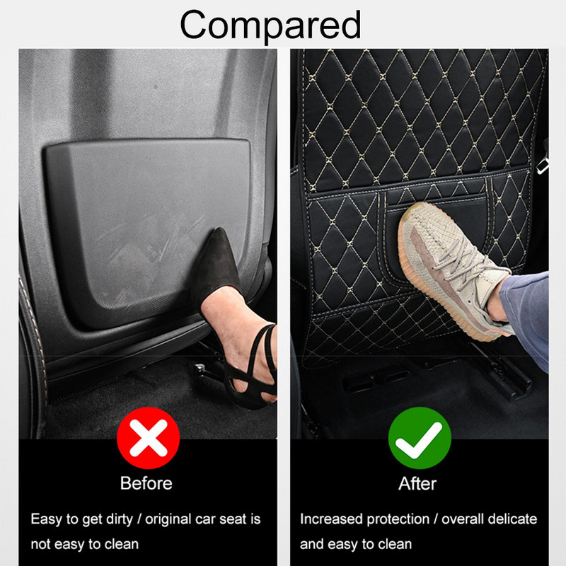 PU odinė automobilio sėdynė, apsauganti nuo smūgių, automobilio sėdynės atlošas vaikams, apsaugantis nuo nešvarumų, universalus galinės sėdynės laikiklis