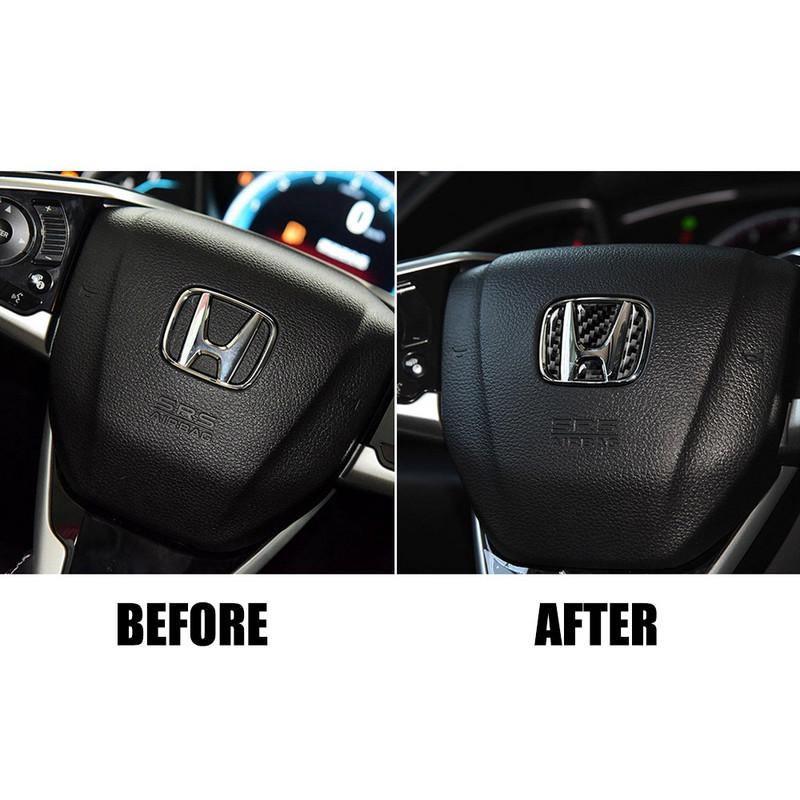 Szénszálas autó kormánykerék panel matrica borító dekor matricák díszítés Honda Civic Dio CRV FIT CR-V Accord Odyssey számára