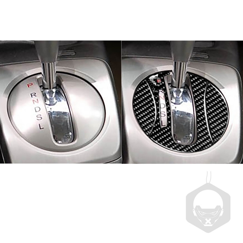 3бр. Въглеродни влакна Интериор на автомобила Автоматичен панел за превключване на скоростите Капак на панела за смяна на скоростната кутия Стикер на рамката за Honda Civic 8-мо поколение 2006-2011