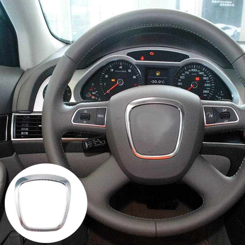 1 τεμ για Audi A4 B6 B7 B8 A6 C6 A5 Q7 Q5 A3 A4L A8L A6L Κέντρο λογότυπου τιμονιού αυτοκινήτου Διακόσμηση πλαισίου Καλύμματα Αυτοκόλλητα εσωτερικού αυτοκινήτου