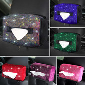 Suport pentru șervețele pentru mașină Cutie creativă pentru șervețele de hârtie Cutie pentru șervețele Suport pentru șervețele Cutii pentru hârtie pentru mașină Accesorii pentru mașini cu diamante pentru fete