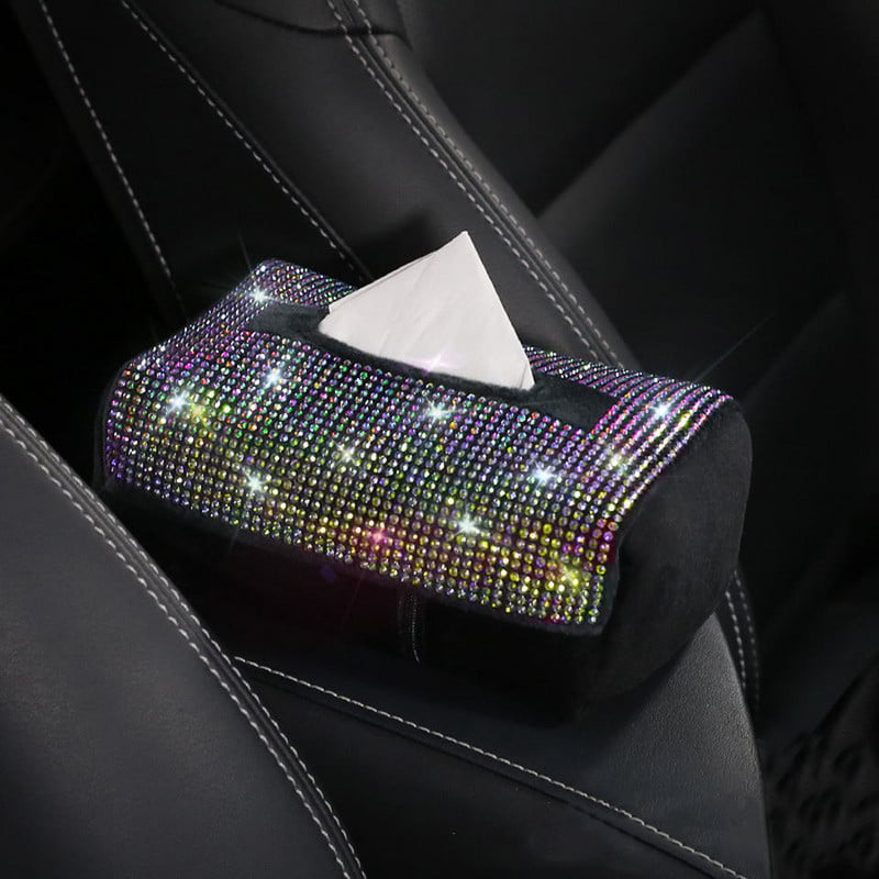 Suport pentru șervețele pentru mașină Cutie creativă pentru șervețele de hârtie Cutie pentru șervețele Suport pentru șervețele Cutii pentru hârtie pentru mașină Accesorii pentru mașini cu diamante pentru fete