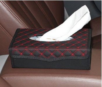 Creative Car Red Wine Series Red/White Line Tissue Box Car Tissue Case Κουτί πετσέτες συρταριέρα Κουτί από χαρτομάντιλο αυτοκινήτου