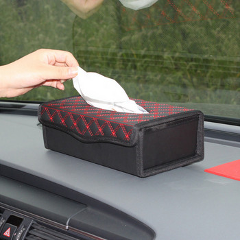 Creative Car Red Wine Series Red/White Line Кутия за кърпички Кутия за кърпички за кола Кутия за чекмеджета Кърпи Кутия за кърпички за кола
