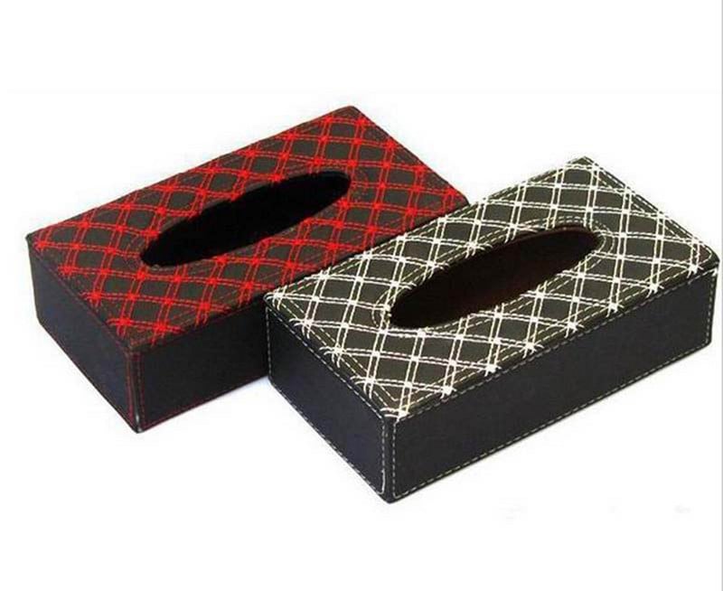 Creative Car Red Wine Series Red/White Line Kutija za maramice Kutija za maramice za automobil Kutija s ladicama za ručnike Kutija za maramice za automobil