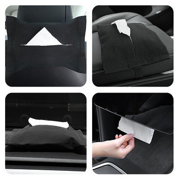 Автомобилна кутия за салфетки Съхранение на хартия, скрита зад екрана, салфетка, държач за салфетка за Tesla Model 3 YXS Автомобилни аксесоари